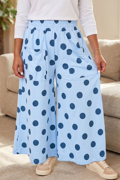 Daybreak Polka Dot Plus Size Wide Leg Pants