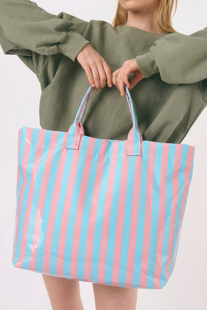 Boardwalk Striped Vinyl Tote