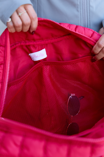 Haylie Red Quilted Weekender Bag — product image 5