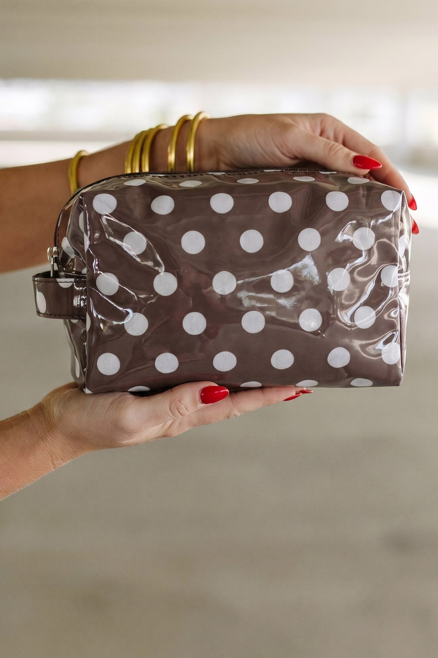 Cider Polka Dot PVC Makeup Bag