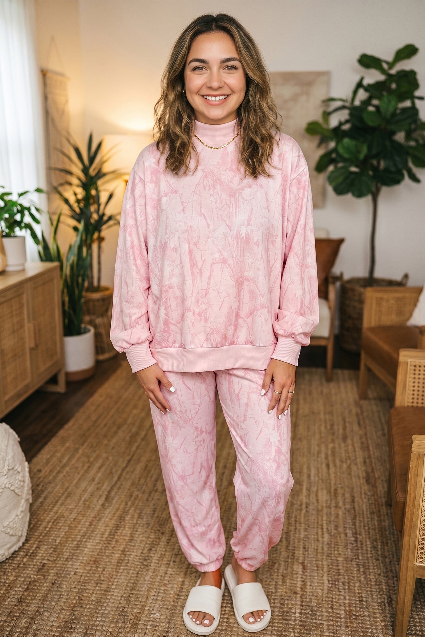 Timber Camo Plus Size Stand Neck Set
