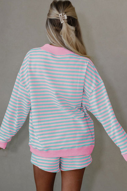 Field Day Striped Pullover Short Set