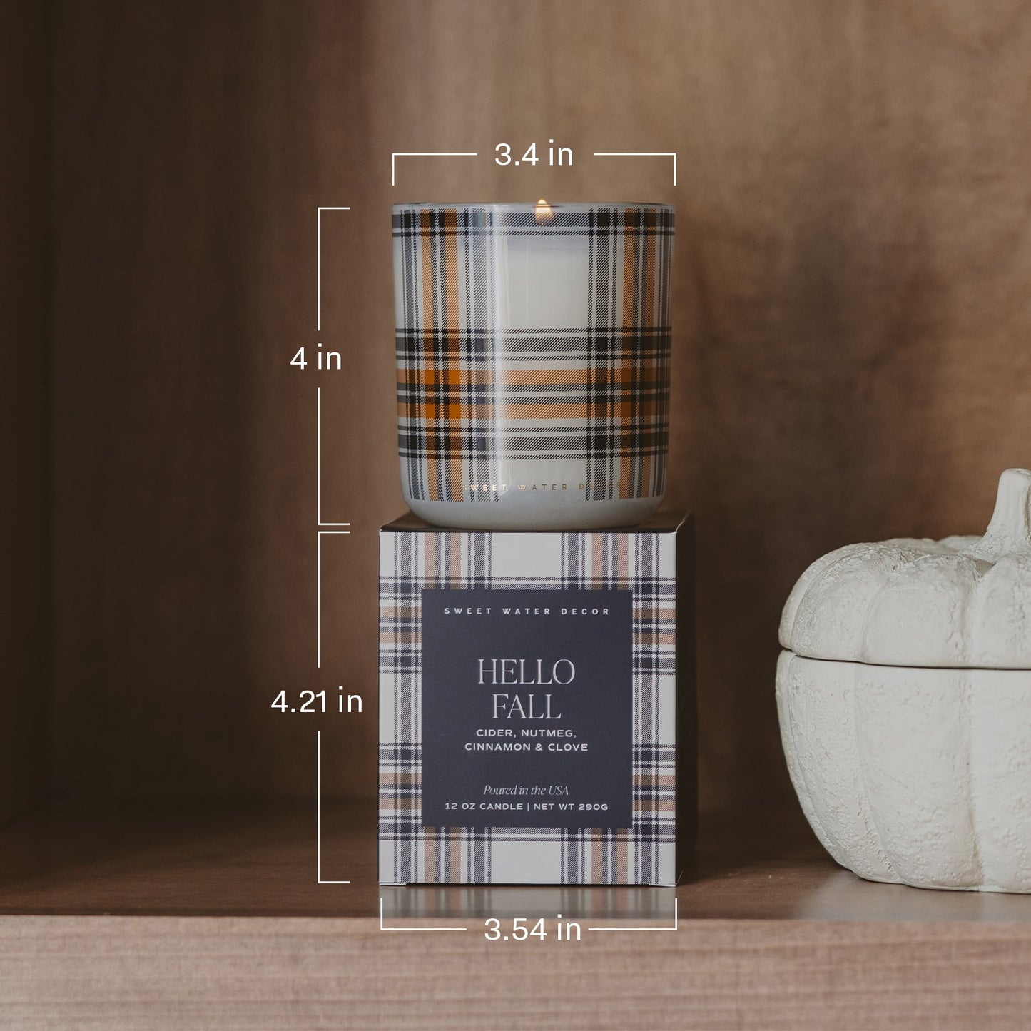 Cinnamon Rolls Soy Candle - Boxed Amber Tinted Glass Jar - 12 oz
