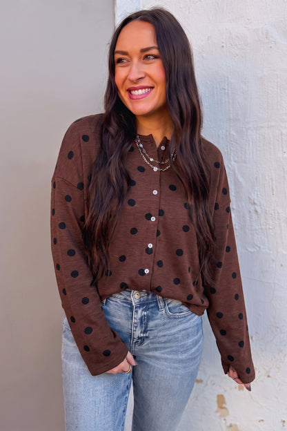 Polka Dot Button-Front Shirt