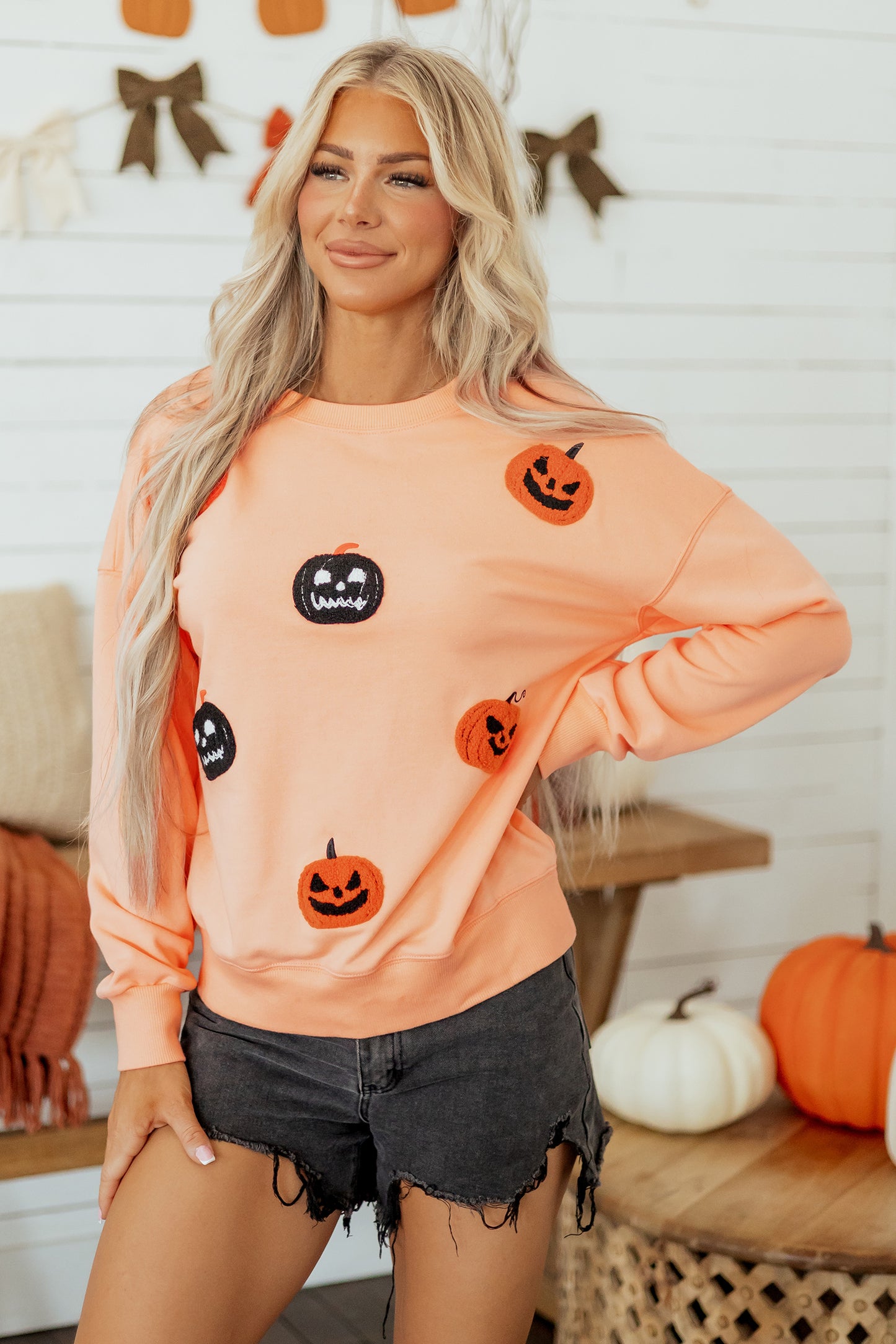 Pumpkin Patch Embroidered Sweatshirt