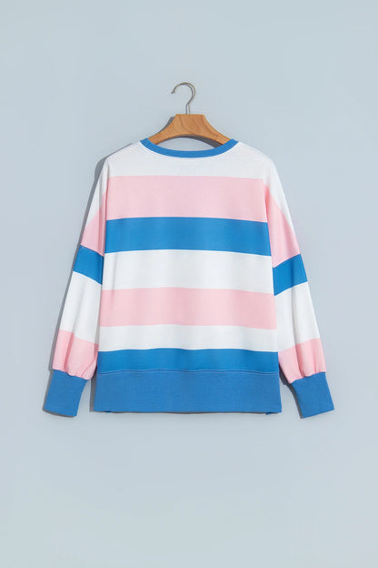 Stripe Colorblock Long Sleeve Oversized Top — product image 2