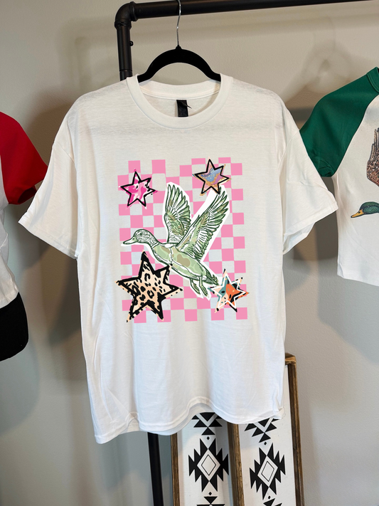 Pink Skies & Duck Vibes Tee or Crewneck