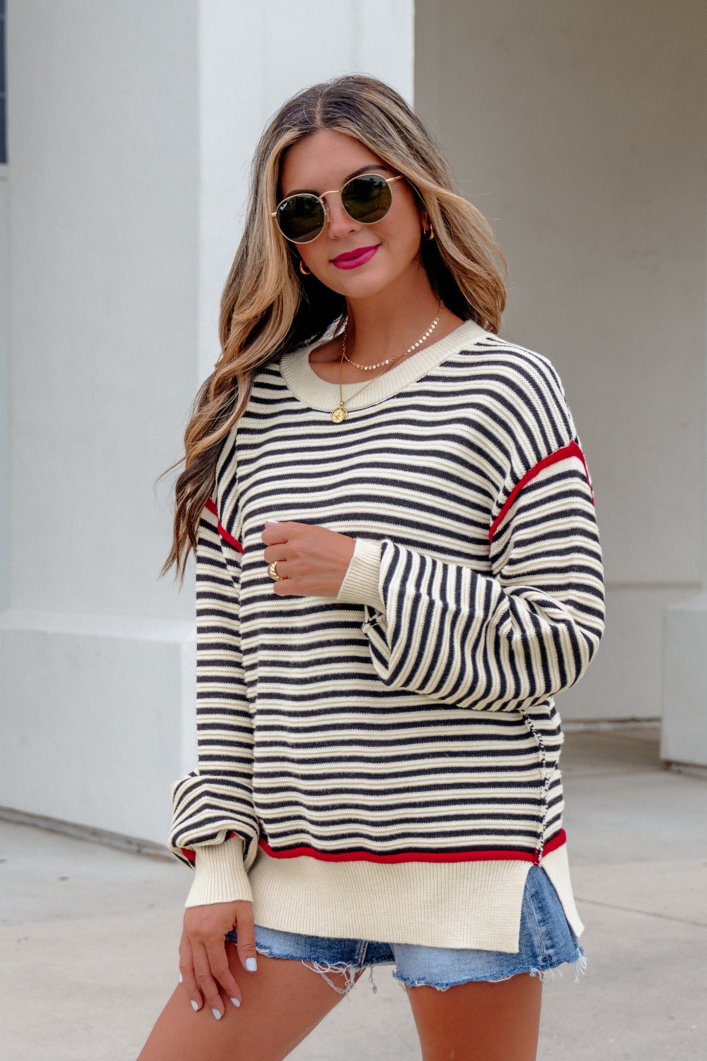 Fireside Stripe Drop Shoulder Sweater