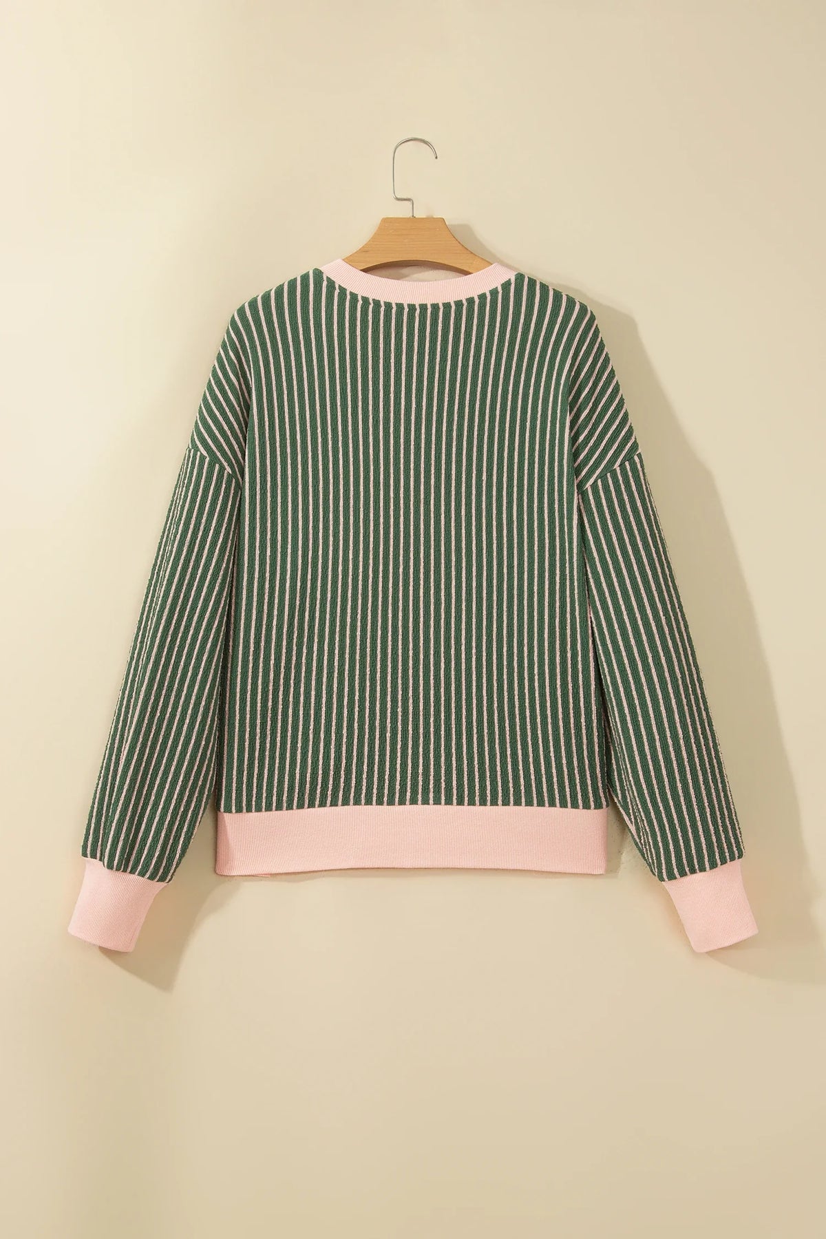 Stripe Contrast Trim Buttoned V-Neck Cardigan — product image 3