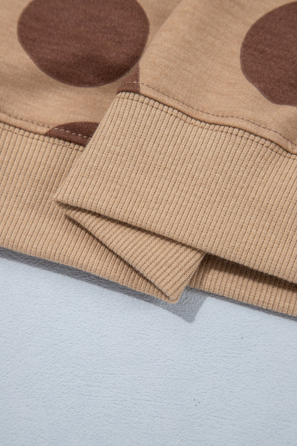 Khaki Polka Dot Relaxed Pant Set