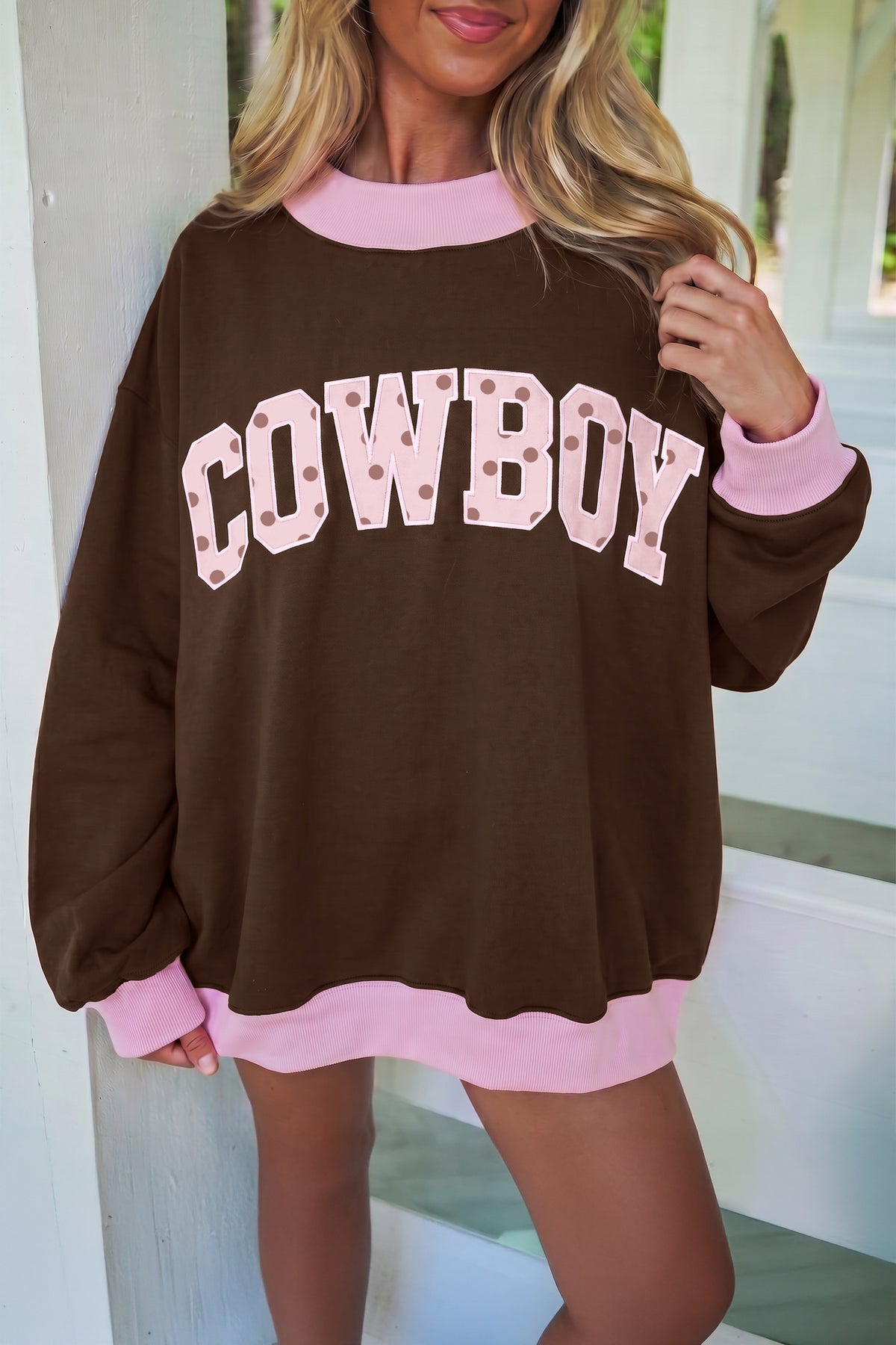 Merry Polka Dot Colorblock Sweatshirt