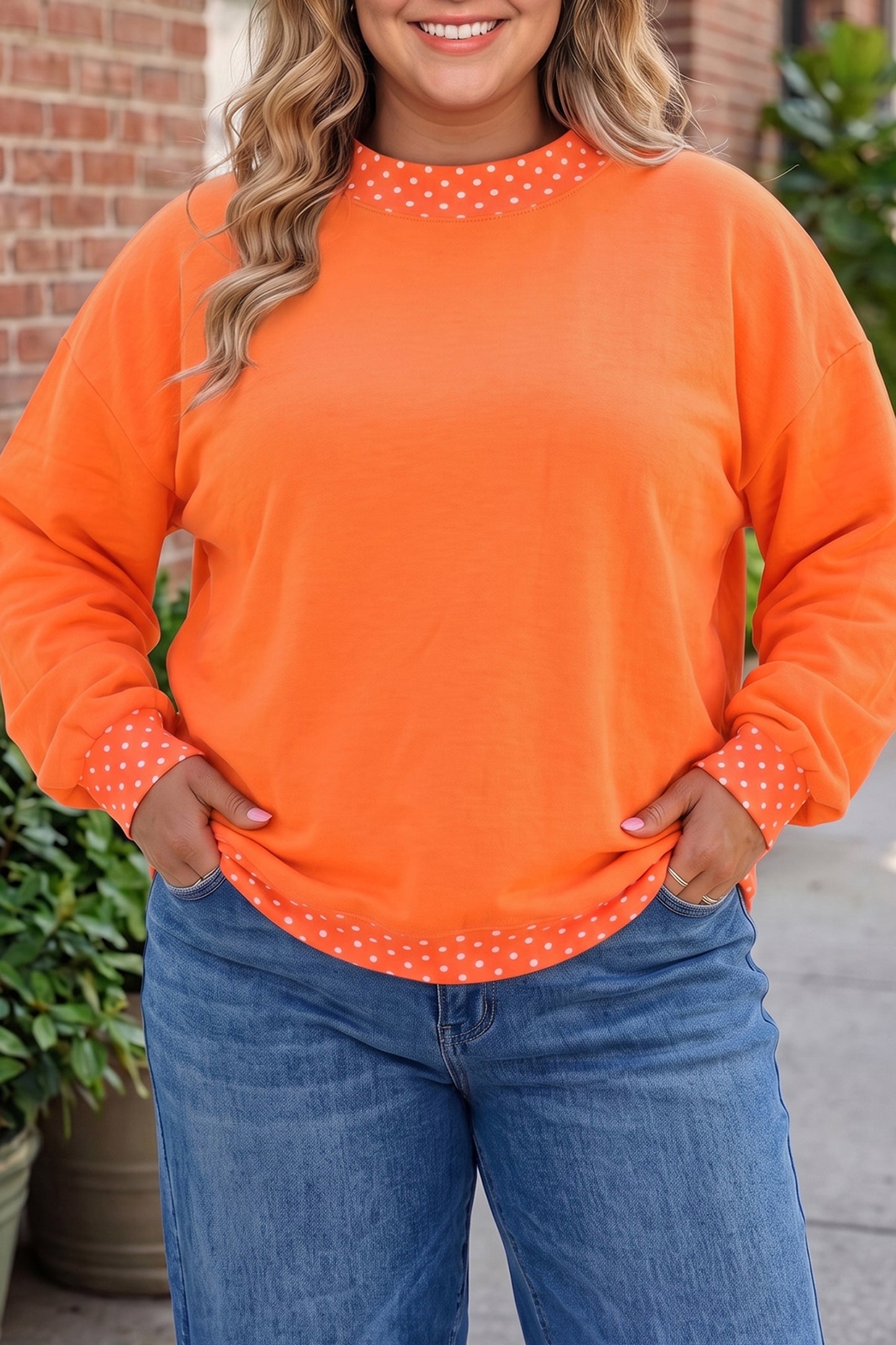 Field Day Polka Dot Plus Size Sweatshirt