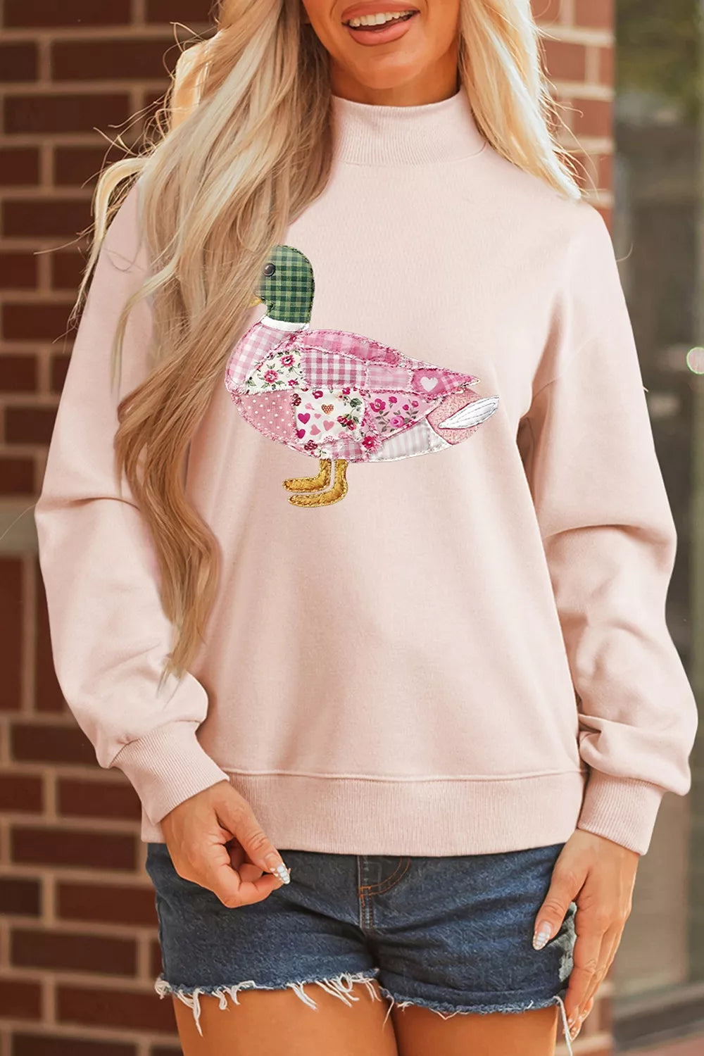 Patchwork Mallard Printed Sweatshirt — product view
