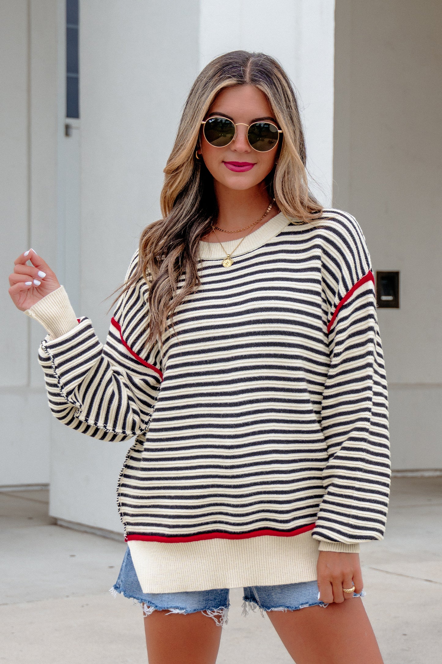 Fireside Stripe Drop Shoulder Sweater