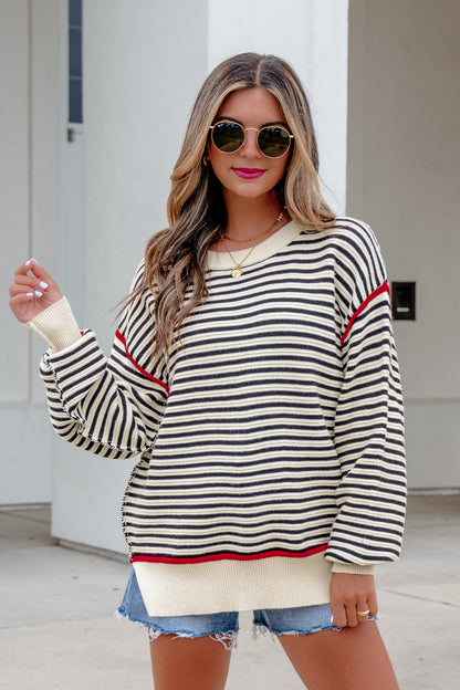 Fireside Stripe Drop Shoulder Sweater