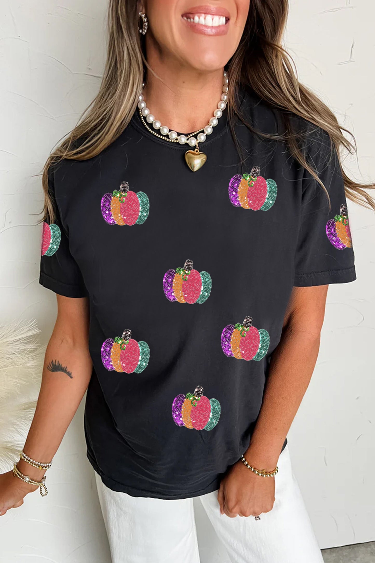 Pumpkin Glow Sequin Tee