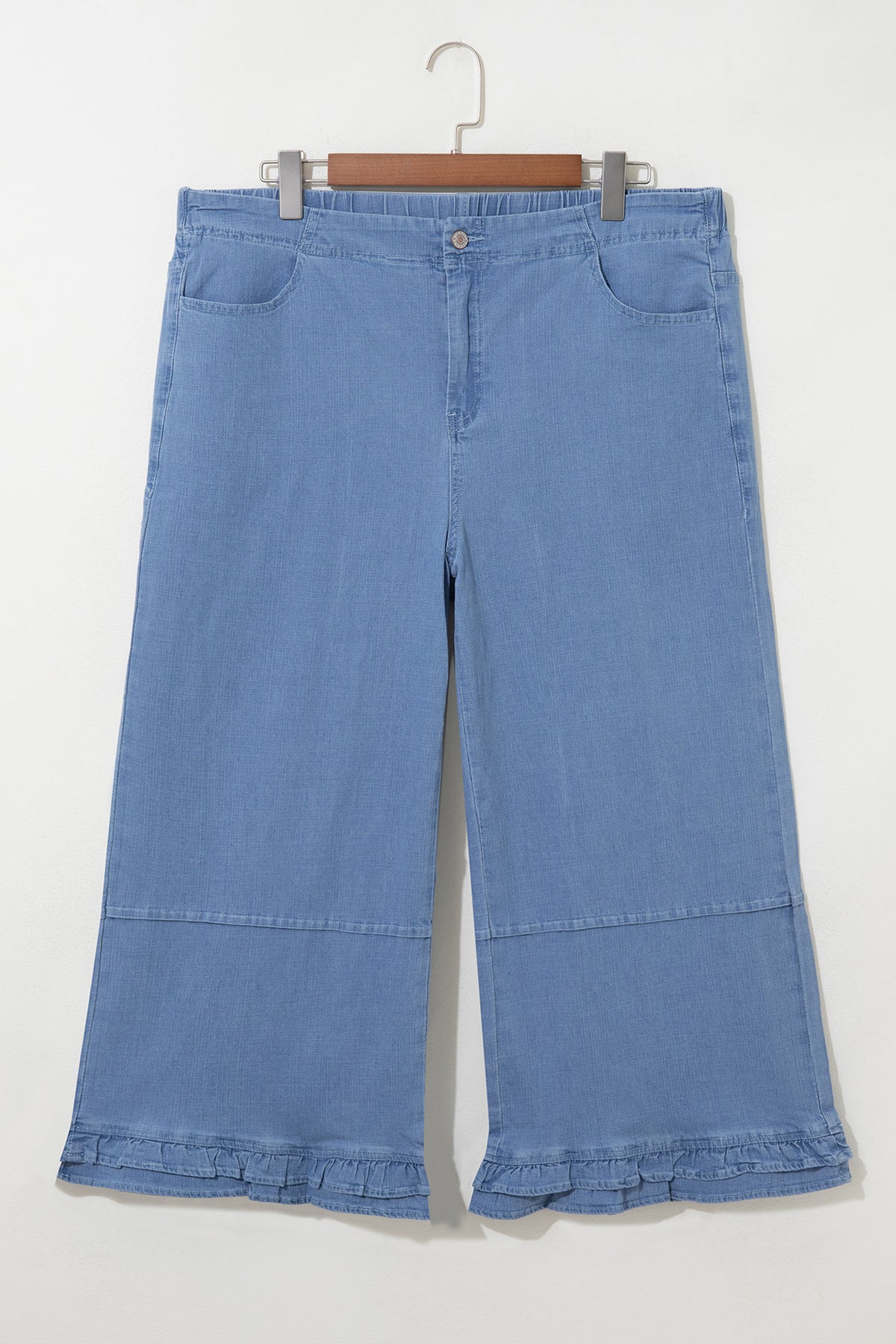 Bluebell Ruffle-Hem Wide Leg Jeans