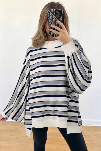 Seaside Stripe Ribbed Sweatshirt