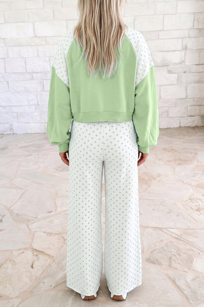 Polka Dot Colorblock Lounge Set
