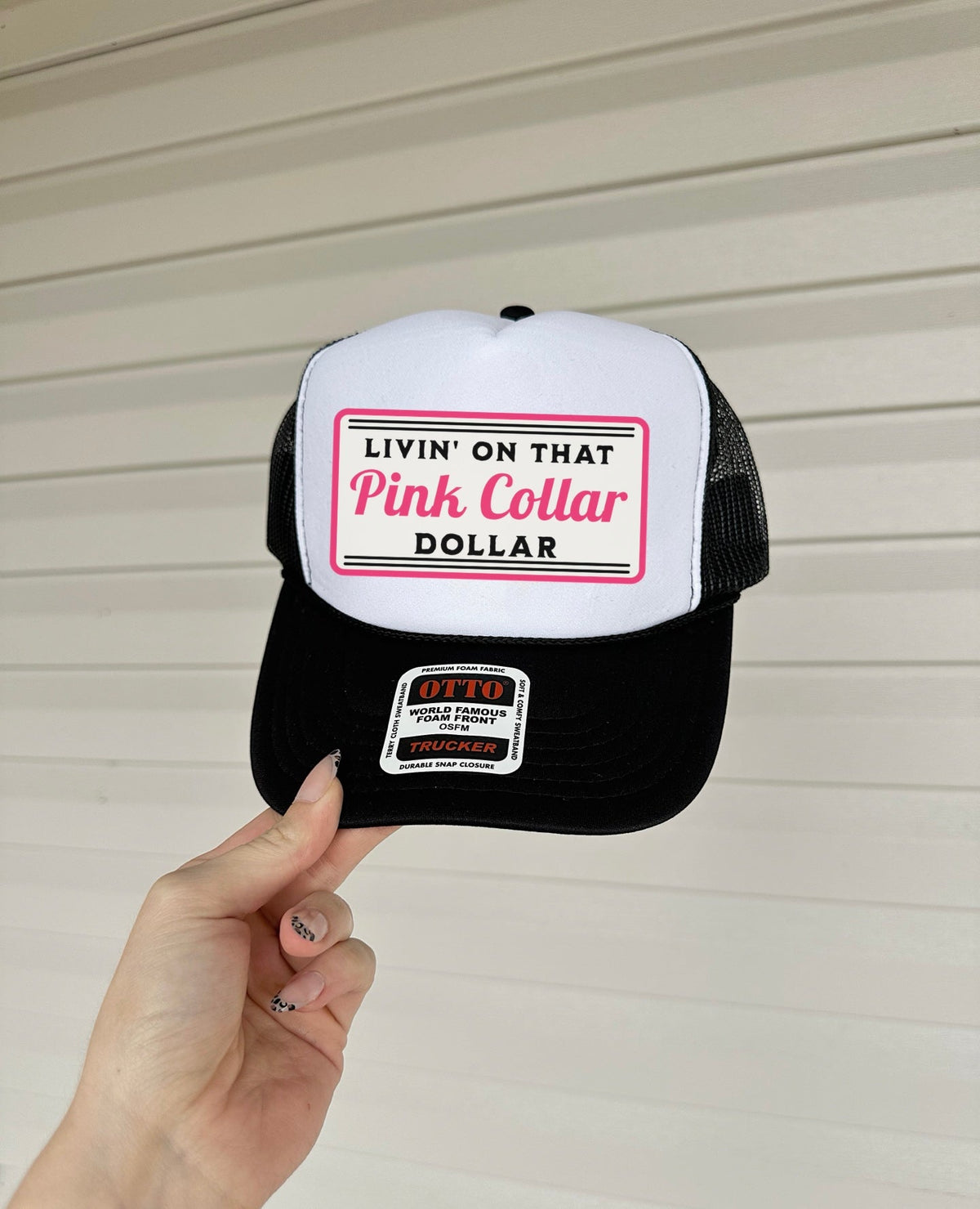Pink Collar Dollar Trucker Hat