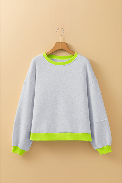 Colorblock Puff-Sleeve Sweatshirt