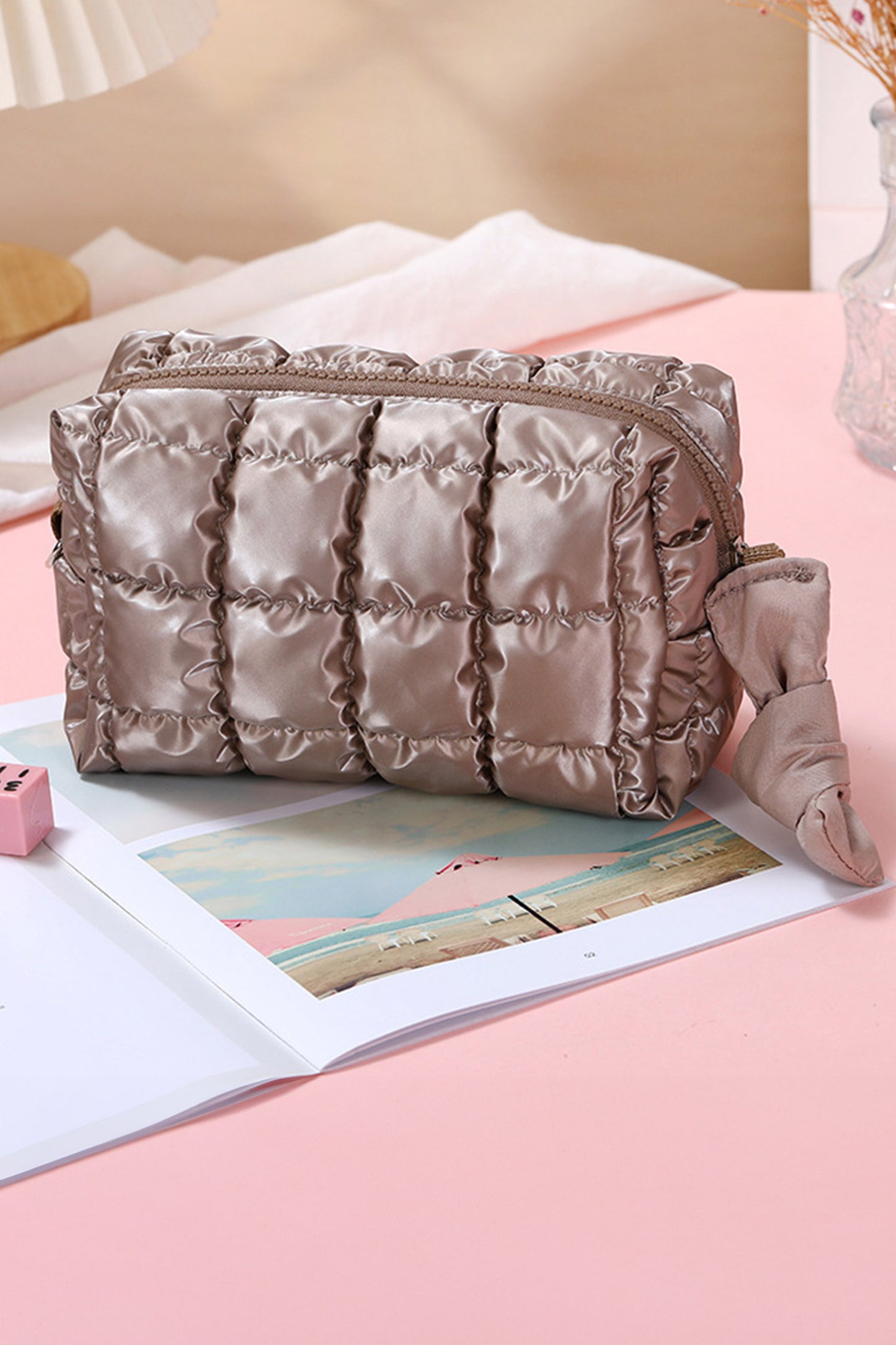 Cloud Nine Quilted Nylon Makeup Bag
