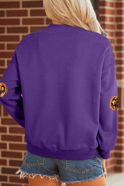 Spooky Pumpkin Sequin Sweatshirt