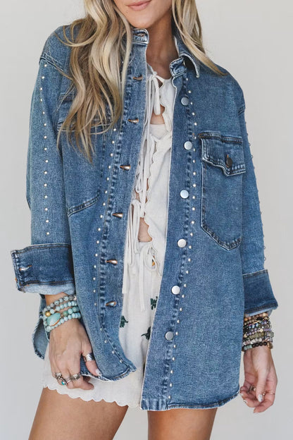Sail Blue Western Rivet Denim Jacket