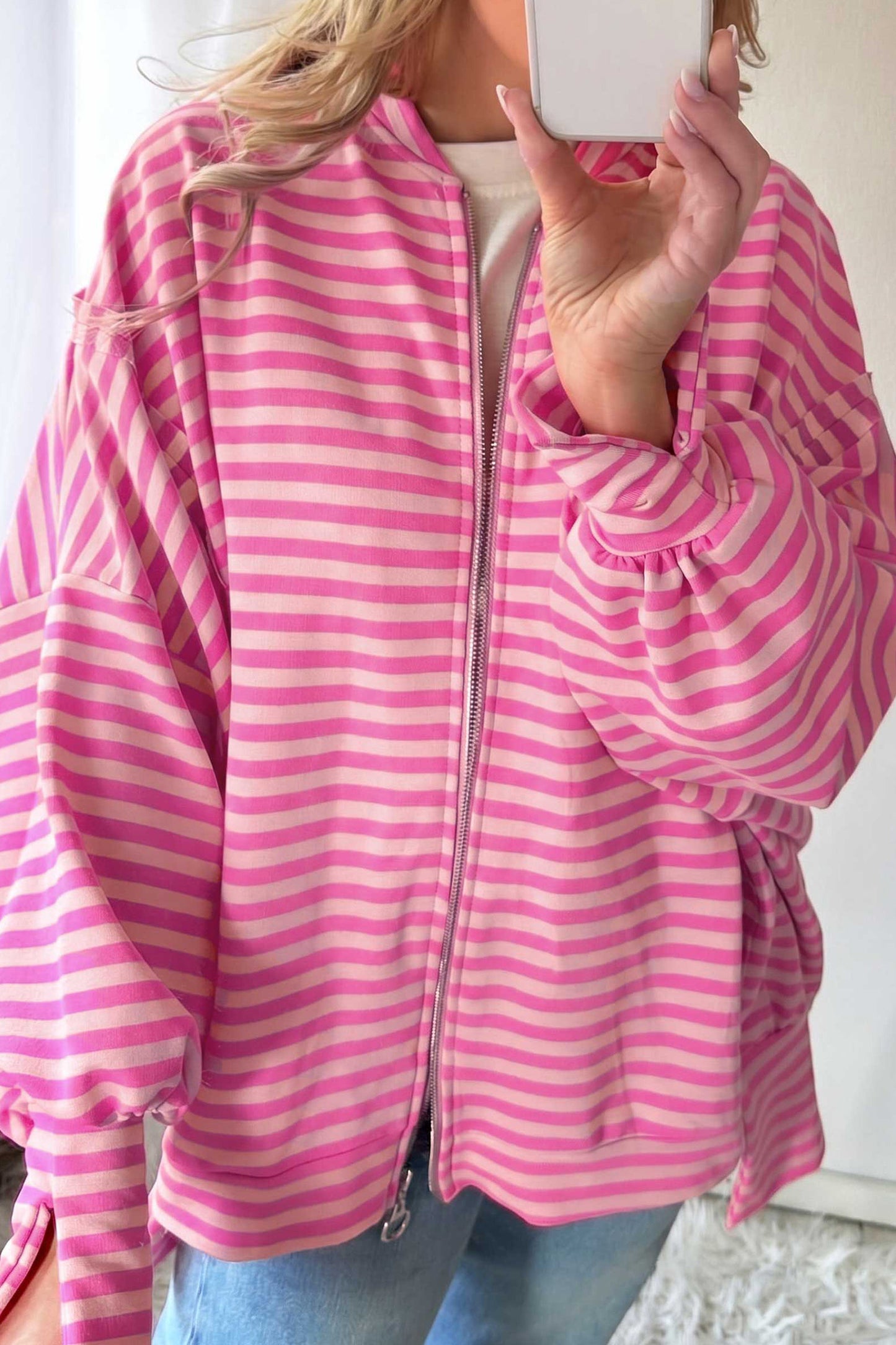 First Frost Stripe Zip Sweatshirt