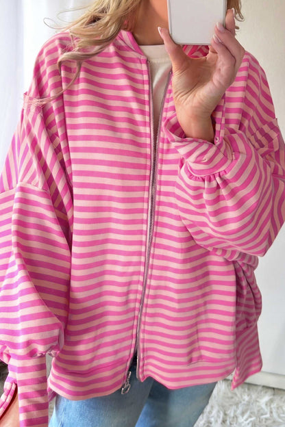 First Frost Stripe Zip Sweatshirt