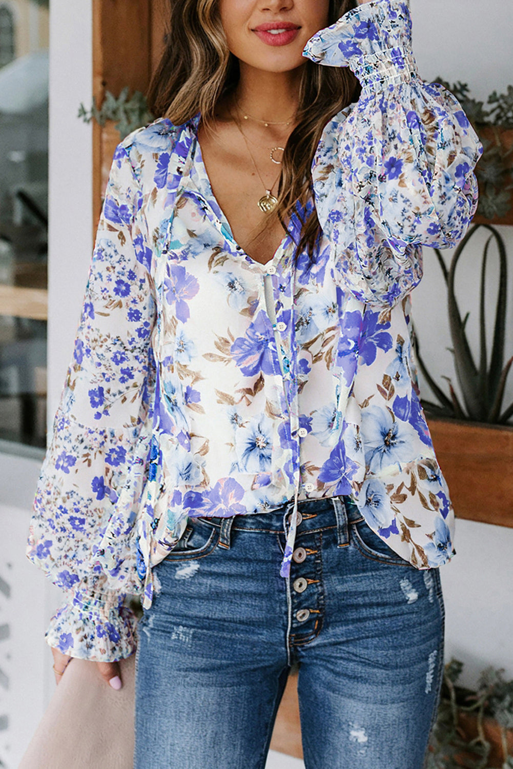 Meadow Floral Smocked Blouse