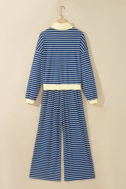 Blue Stripe Easygoing Pants Set