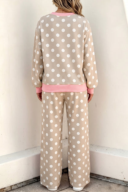 Sweet Talk Polka Dot Top And Pants Set