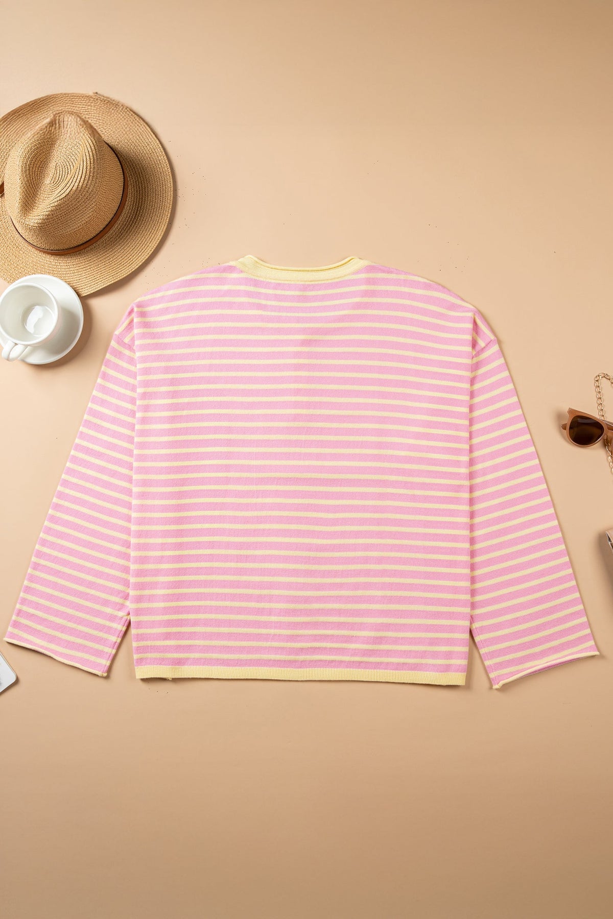 Plus Size Striped Henley Sweater — product image 3