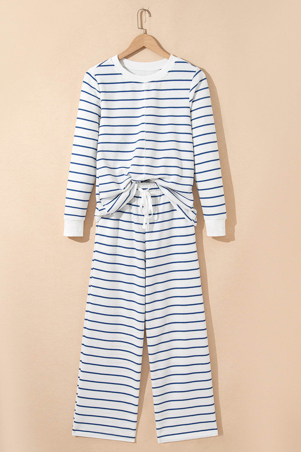Sail Blue Stripe Wide-Leg Pant Set