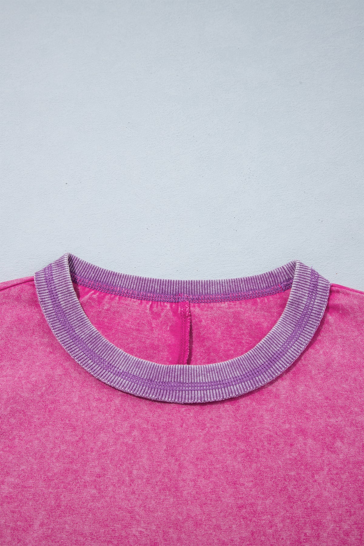 Strawberry Mineral Wash Contrast Top