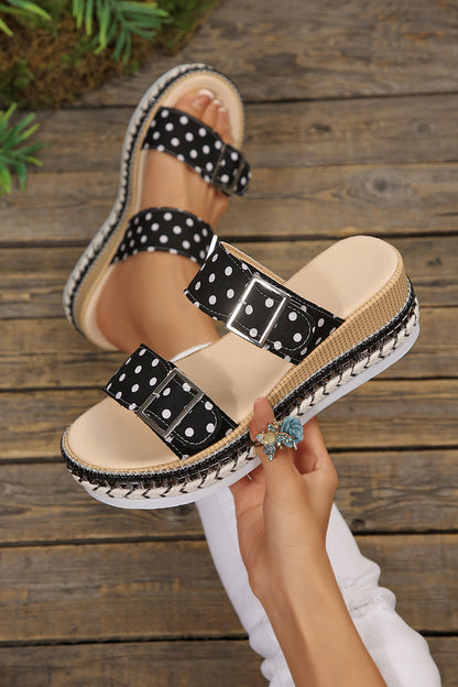 Front Porch Polka Dot Buckle Slippers