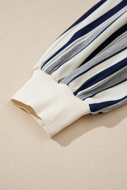 Seaside Stripe Ribbed Sweatshirt