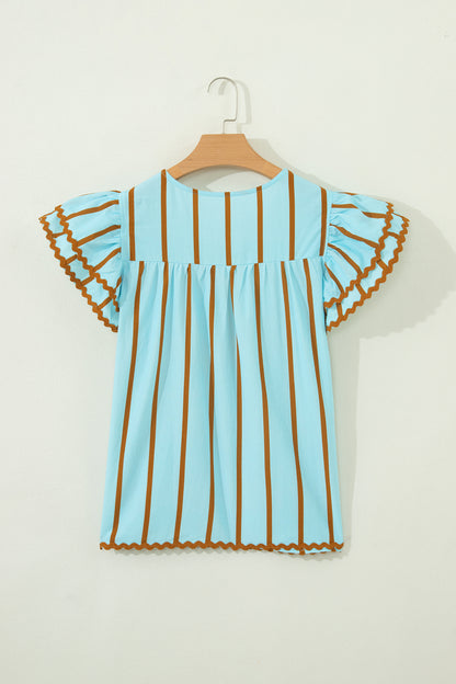 Backroad Striped Ricrac Blouse