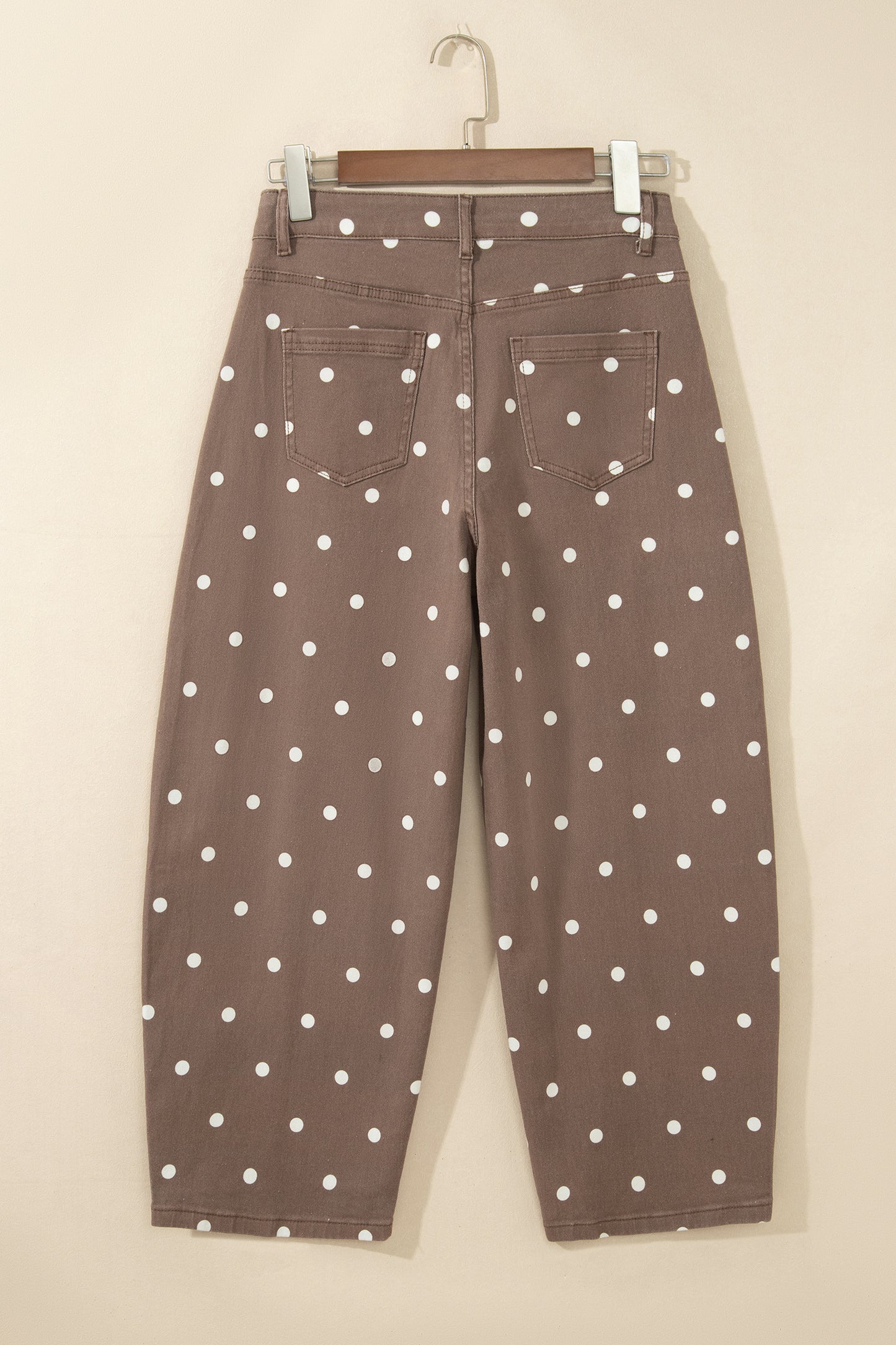 Peach Stand Polka Dot Barrel Jeans
