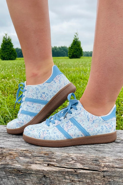 Petal Lace-Up Floral Sneakers