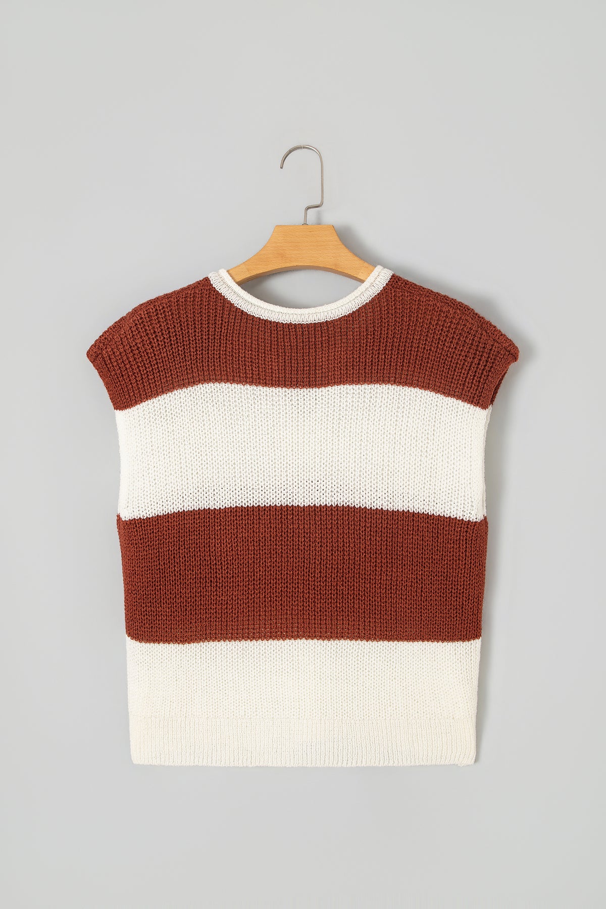 Colorblock Stripe Short Sleeve Sweater