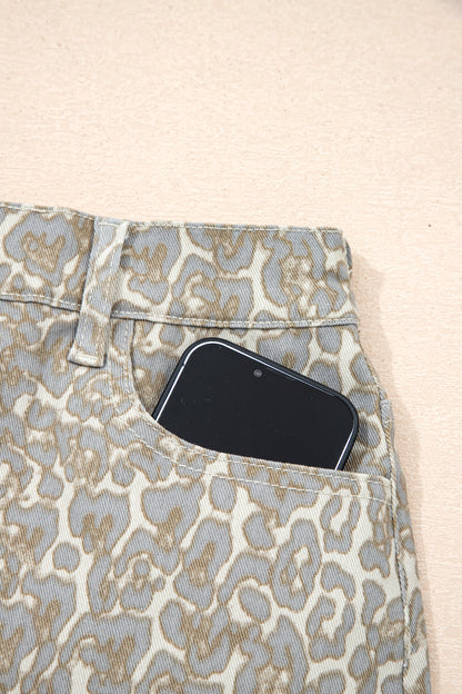 Wild West Leopard Denim Shorts