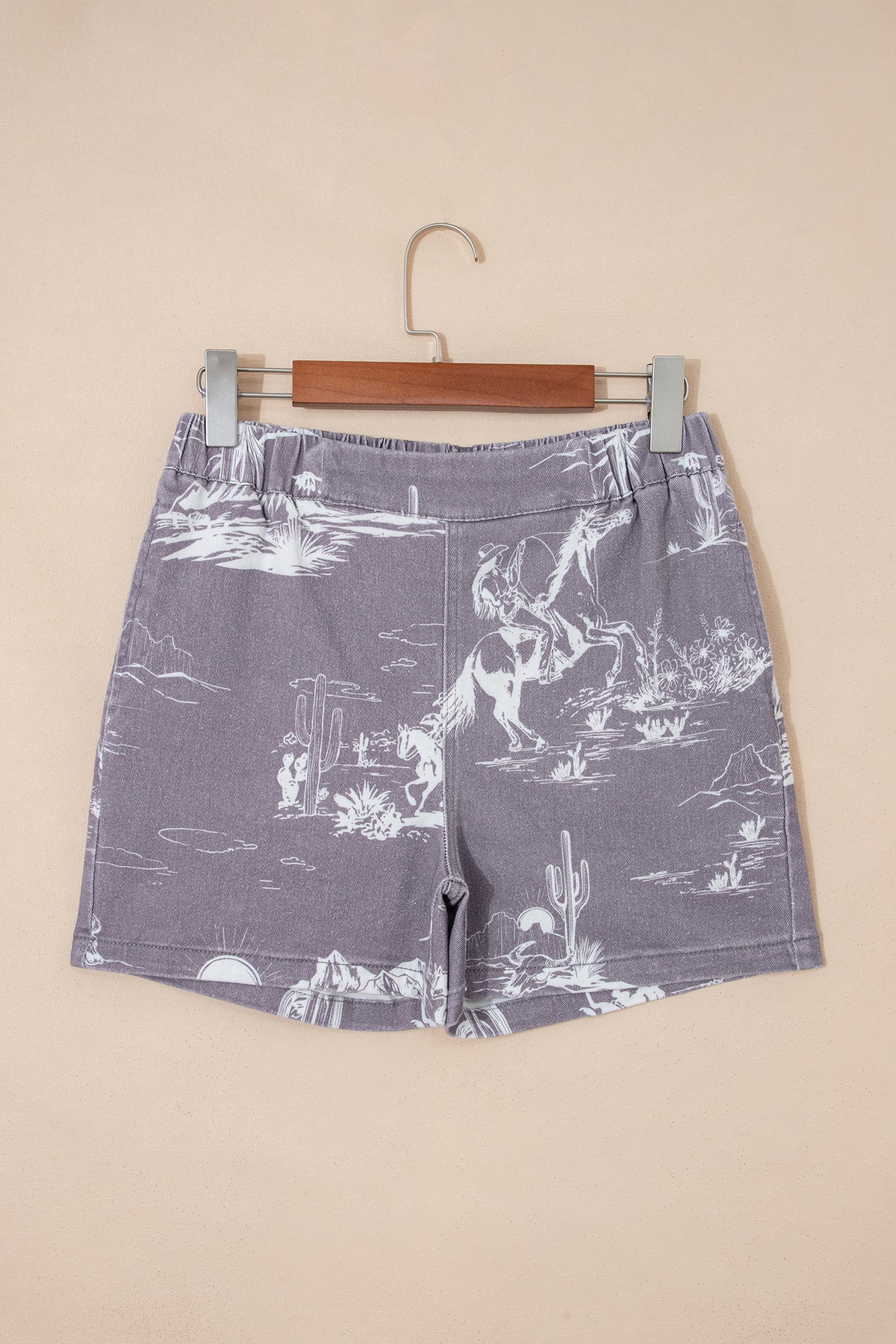 Western Sketch Denim Shorts