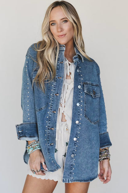 Sail Blue Western Rivet Denim Jacket