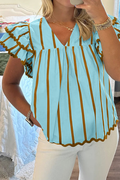 Backroad Striped Ricrac Blouse