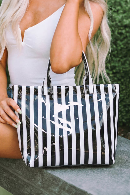 Boardwalk Striped Vinyl Tote