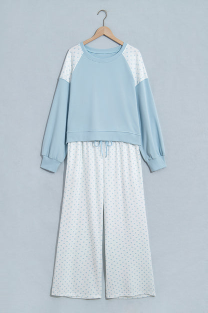 Polka Dot Colorblock Lounge Set