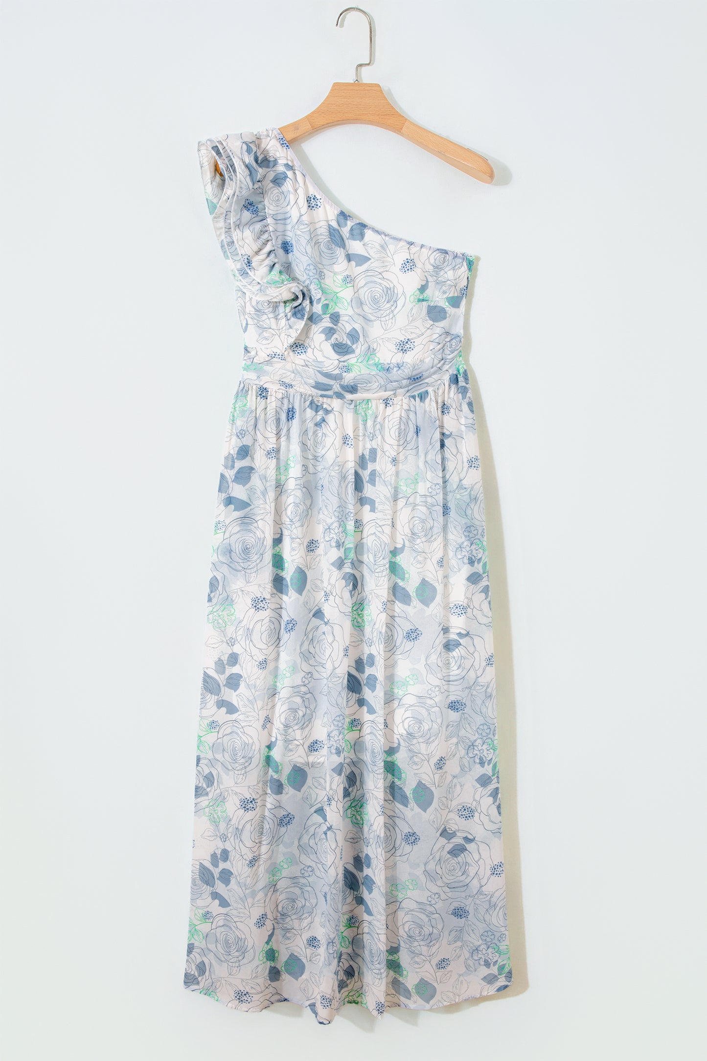 Garden Party Floral One-Shoulder Maxi Dress
