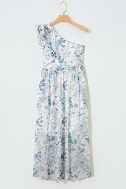 Garden Party Floral One-Shoulder Maxi Dress